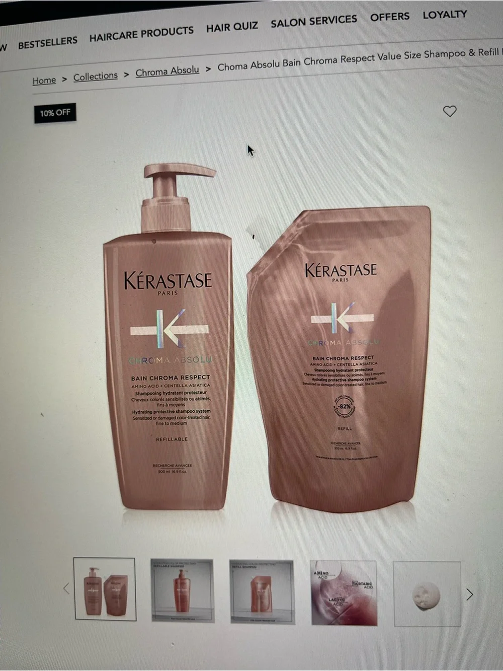 Kerastase color treated Chroma Absolu Shampoo & Refill Set and conditioner